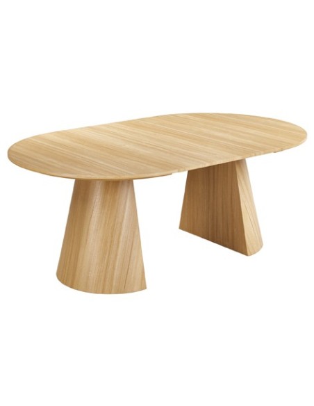 MESA COMEDOR REDONDA EXTENSIBLE DAMIANO 120 - 160 - 200 x 120 CM OAK