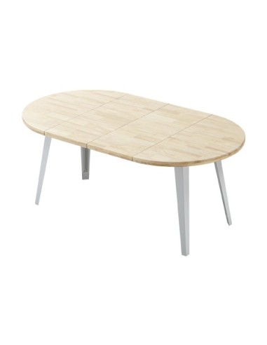 MESA COMEDOR REDONDA EXTENSIBLE BERG-E 100 - 140 - 180 CM ROBLE NORDISH / BLANCO