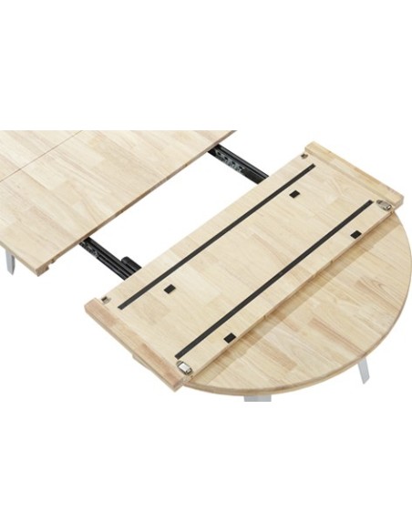 MESA COMEDOR REDONDA EXTENSIBLE BERG-E 100 - 140 - 180 CM ROBLE NORDISH / BLANCO