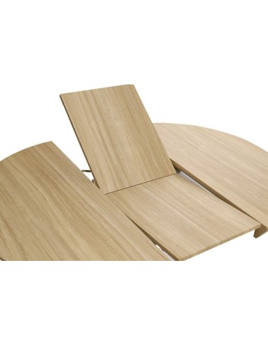 MESA COMEDOR REDONDA EXTENSIBLE BRADLEY 130 - 180 x 130 CM OAK / BLANCO