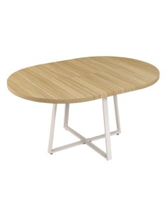 MESA COMEDOR REDONDA EXTENSIBLE SOFIA 110 - 160 x 110 CM OAK / BLANCO