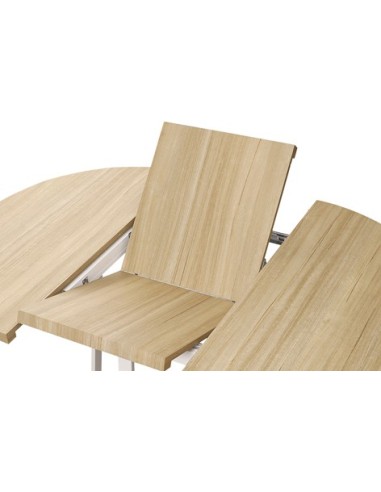 MESA COMEDOR REDONDA EXTENSIBLE SOFIA 110 - 160 x 110 CM OAK / BLANCO