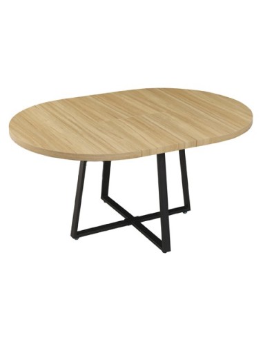 MESAS COMEDOR REDONDA EXTENSIBLE SOFIA 110 - 160 x 110 CM OAK / NEGRO