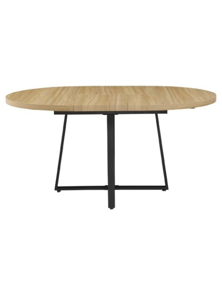 MESAS COMEDOR REDONDA EXTENSIBLE SOFIA 110 - 160 x 110 CM OAK / NEGRO
