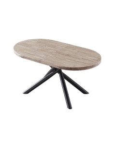 MESA COMEDOR OVAL EXTENSIBLE 160 - 200 - 240 SENDA HONEY / NEGRO