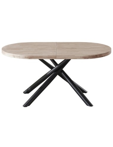 MESA COMEDOR OVAL EXTENSIBLE 160 - 200 - 240 SENDA HONEY / NEGRO