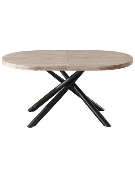 MESA COMEDOR OVAL EXTENSIBLE 160 - 200 - 240 SENDA HONEY / NEGRO