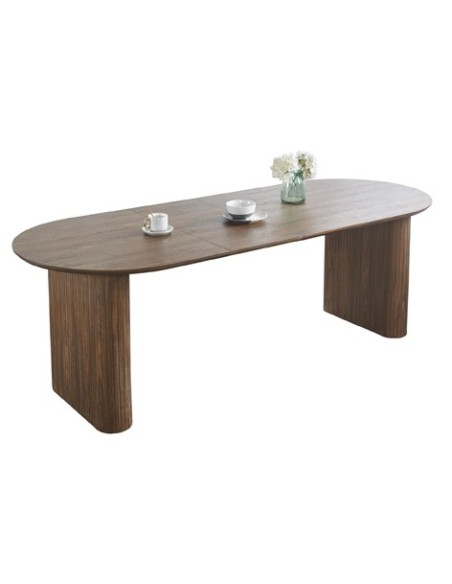 MESA COMEDOR OVAL EXTENSIBLE 150 - 190 - 230 CM PIETRA NOGAL