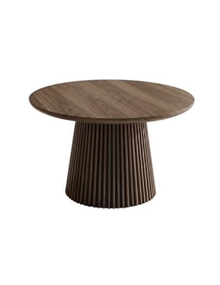 MESA COMEDOR REDONDA EXTENSIBLE KEANU 120 - 160 - 200 x 120 CM NOGAL