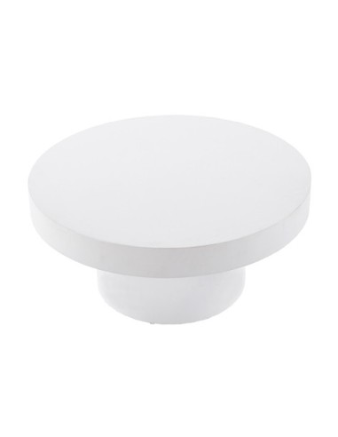 MESA BAJA REDONDA 90 CM MICROCEMENTO BLANCO