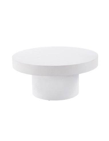 MESA BAJA REDONDA 66 CM MICROCEMENTO BLANCO