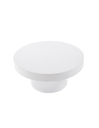 MESA BAJA REDONDA 66 CM MICROCEMENTO BLANCO
