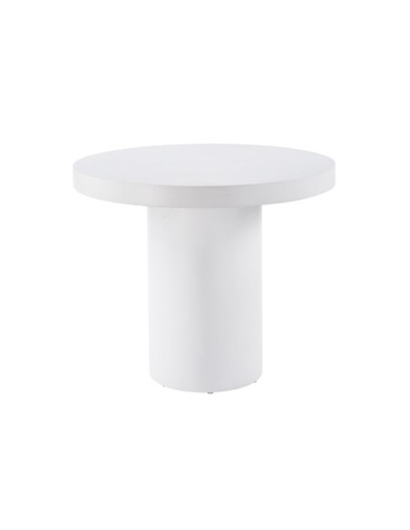 MESA REDONDA 90 CM MICROCEMENTO BLANCO