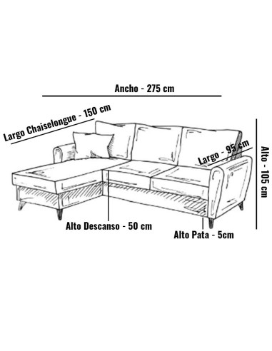 Sofá Chaiselongue Krell