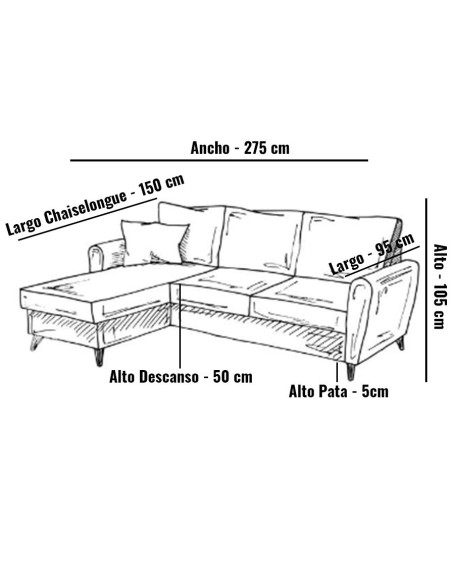 Sofá Chaiselongue Krell