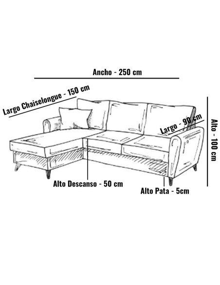 Sofá Chaiselongue Fabel
