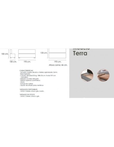Sofá cama con arcón clic clac- Terra