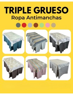 Varios Colores -Ropa Triple Grueso Antimanchas 10 Pliegues con Tapete Deluxe