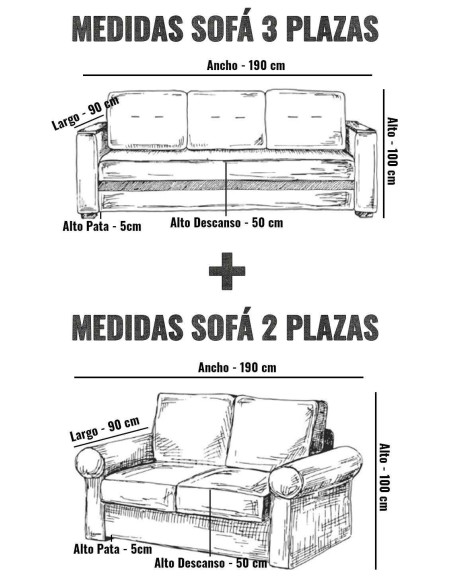 Sofá 3 + 2 Plazas Nero