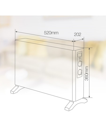 Calefactor Eléctrico Convector Selatin Máx. 2000W Negro