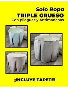 Ropa Camilla Redonda con Tapete de Regalo, Antimanchas, Varias Medidas