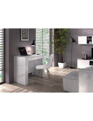 FUNZIONALE CONSOLA comedor 90x50-237 EXTENSIBLE BLANCO BRILLO