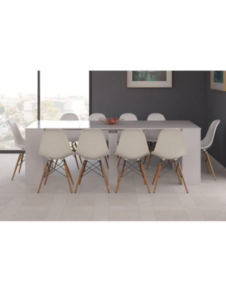 FUNZIONALE CONSOLA comedor 90x50-237 EXTENSIBLE BLANCO BRILLO
