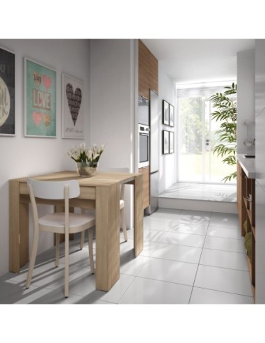 FUNZIONALE CONSOLA comedor 90x50-237 EXTENSIBLE ROBLE CANADIAN