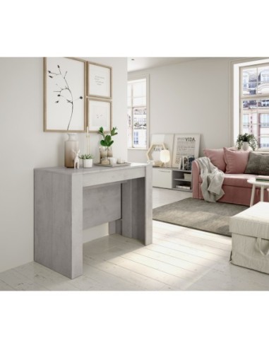 FUNZIONALE CONSOLA comedor 90x50-237 EXTENSIBLE CEMENTO