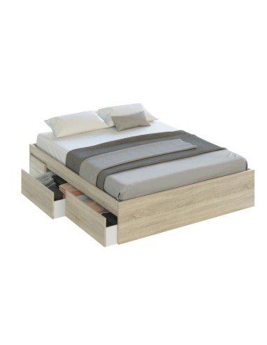BED Cama 150 con 4 cajones (para somier de 190x150) ROBLE CANADIAN