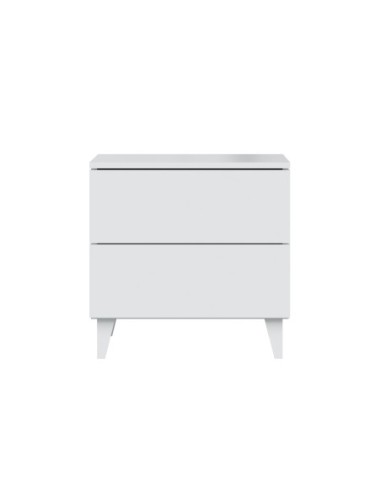 DIVA Mesita 2 cajones + 4 patas BLANCO BRILLO