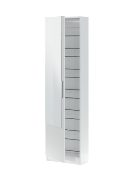 GUSTO Zapatero 1puerta + espejo (6 alturas-12varillas) BLANCO ARTIK