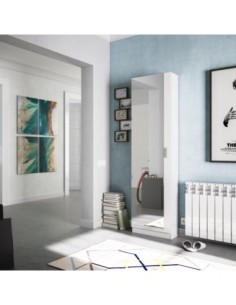 KRIS Zapatero 1puerta + espejo (6 alturas-12varillas) BLANCO BRILLO 2