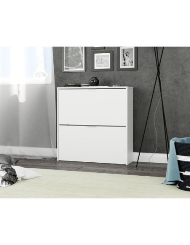 MAELYS Zapatero 2 puertas 75 (16 pares) BLANCO