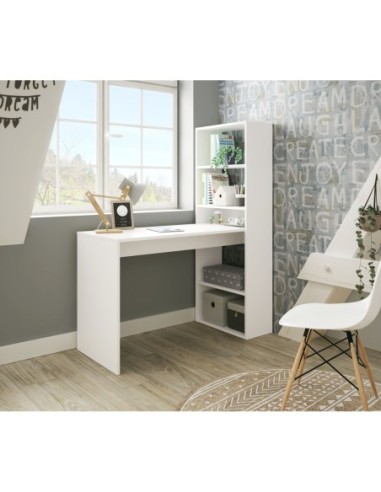 GIO PLUS Mesa + estantería BLANCO ARTIK