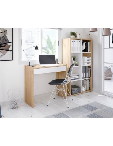 JUNIOR Mesa escritorio cajón ROBLE NODI/BL.ARTIK