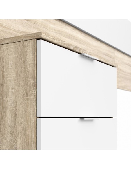 NOON PLUS Cabezal + 2 mesitas (2C) ROBLE CANADIAN/BLANCO ARTIK