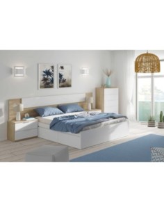 NOON PLUS Cabezal + 2 mesitas (2C) ROBLE CANADIAN/BLANCO ARTIK 2