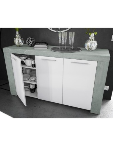 URBAN Buffet 3 puertas CEMENTO/ BL. ARTIK