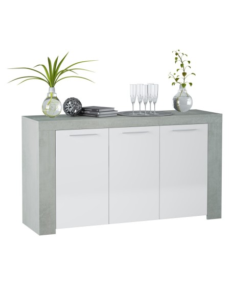 URBAN Buffet 3 puertas CEMENTO/ BL. ARTIK