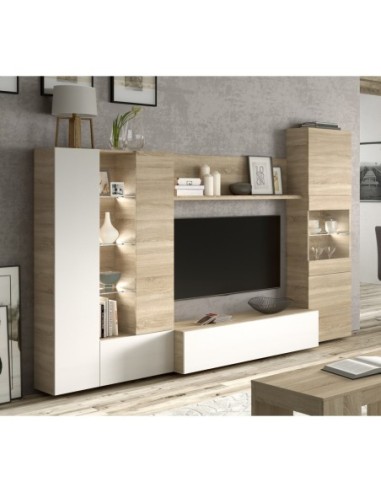 DISEGNO Salón compacto 260 ROBLE CANADIAN/BL.BRILLO