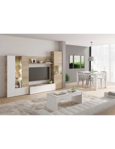 DISEGNO Salón compacto 260 ROBLE CANADIAN/BL.BRILLO