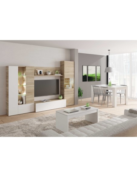 DISEGNO Salón compacto 260 ROBLE CANADIAN/BL.BRILLO