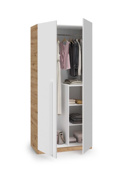 AMBIENT Armario JUVENIL 2p ROBLE NODI/BL.ARTIK