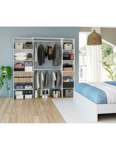 TEMPUS Vestidor 3 cajones BLANCO ARTIK/NATUR