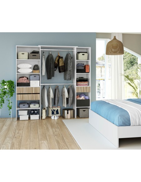 TEMPUS Vestidor 3 cajones BLANCO ARTIK/NATUR