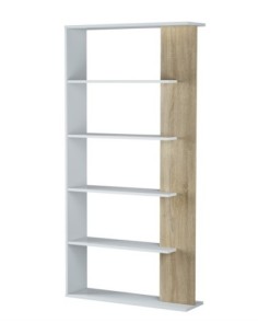 LORAS Estantería BLANCO ARTIK/ROBLE CANADIAN