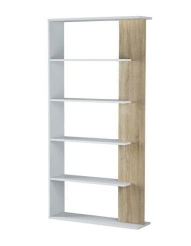 LORAS Estantería BLANCO ARTIK/ROBLE CANADIAN