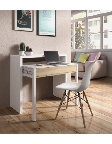 TYRION Consola escritorio ROBLE CANADIAN/BLANCO ARTIK