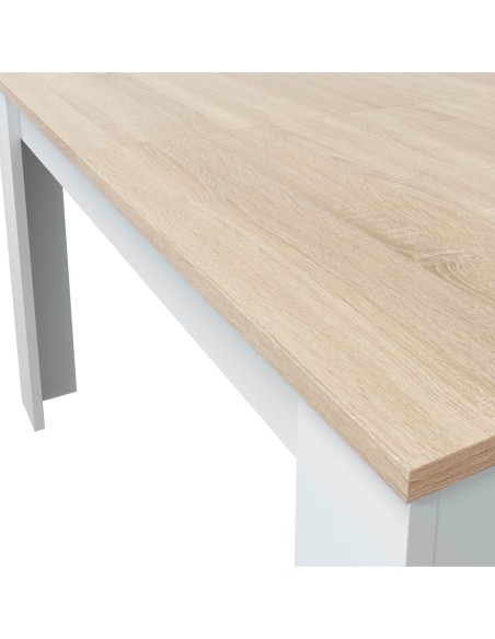 PRACTICO Mesa de comedor 90x140-190 EXTENSIBLE ROBLE CANADIAN/BLANCO ARTIK